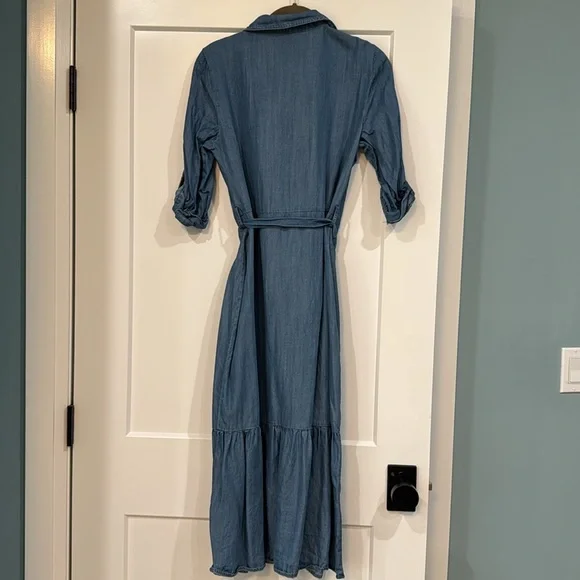 Nanette Lepore Tie Waist Chambray Shirtdress XS - Picture 3 of 5